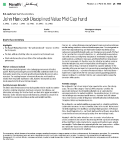 John Hancock Disciplined Value Mid Cap Fund quarterly commentary