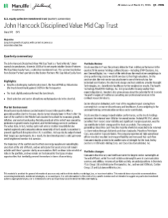 John Hancock Disciplined Value Mid Cap Trust quarterly commentary