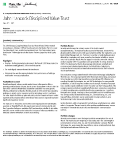 John Hancock Disciplined Value Trust quarterly commentary