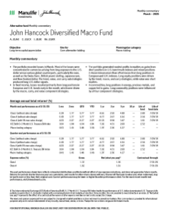 John Hancock Diversified Macro Fund monthly commentary