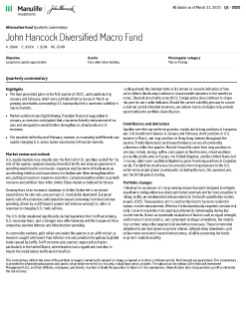 John Hancock Diversified Macro Fund quarterly commentary