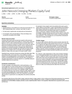 John Hancock Emerging Markets Equity Fund quarterly commentary