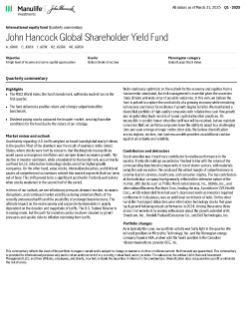 John Hancock Global Shareholder Yield Fund quarterly commentary