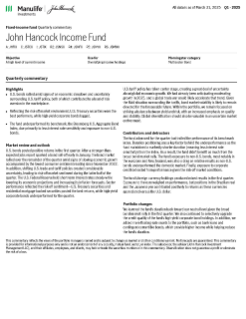 John Hancock Income Fund quarterly commentary