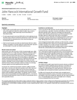John Hancock International Growth Fund quarterly commentary