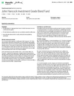 John Hancock Investment Grade Bond Fund quarterly commentary