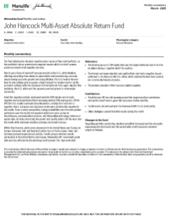 John Hancock Multi-Asset Absolute Return Fund Monthly Commentary