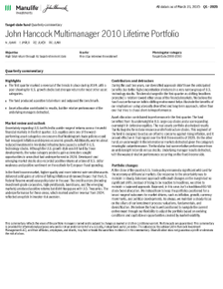 John Hancock Multimanager 2010 Lifetime Portfolio quarterly commentary
