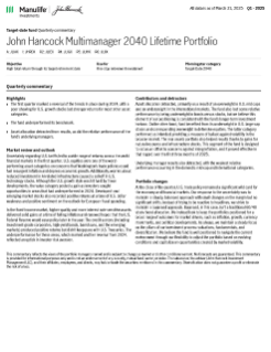 John Hancock Multimanager 2040 Lifetime Portfolio quarterly commentary