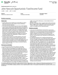 John Hancock Opportunistic Fixed Income Fund monthly commentary