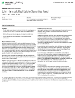 John Hancock Real Estate Securities Fund quarterly commentary