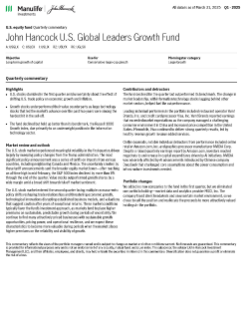 John Hancock U S Global Leaders Growth Fund quarterly commentary