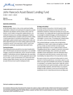 Marathon Asset-Based Lending Fund quarterly commentary 