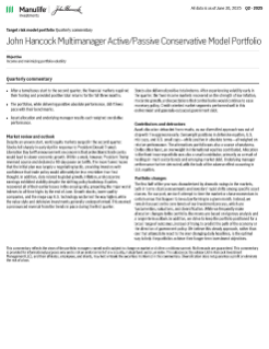 John Hancock Multimanager Active/Passive Conservative Model Portfolio quarterly commentary