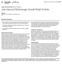 John Hancock Multimanager Growth Model Portfolio quarterly commentary