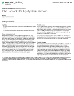 John Hancock U.S. Equity Model Portfolio quarterly commentary