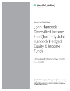 John Hancock Diversified Income Fund fiscal Q1 holdings report