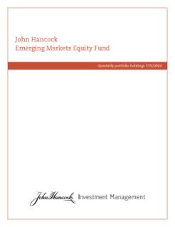 John Hancock Emerging Markets Equity Fund fiscal Q3 holdings report