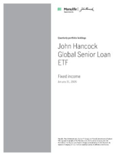 John Hancock Global Senior Loan ETF fiscal Q3 holdings report