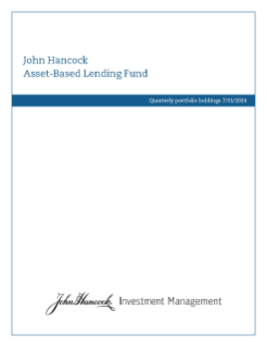 John Hancock Marathon Asset-Based Lending Fund fiscal Q3 holdings report