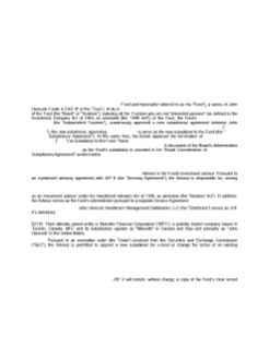 John Hancock Disciplined Value Emerging Markets Equity Information Statement