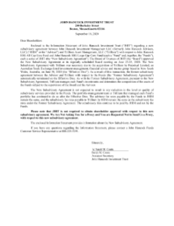 John Hancock ESG All Cap Core Fund information statement