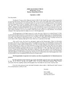 John Hancock Multi Index Income Preservation Portfolio information statement