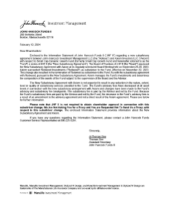 John Hancock Small Cap Dynamic Growth information statement
