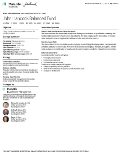 John Hancock Balanced Fund investment professional fact sheet