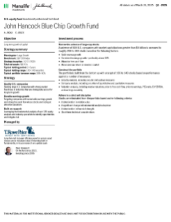John Hancock Blue Chip Growth Fund investment professional fact sheet