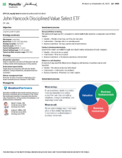 John Hancock Disciplined Value Select ETF investment professional fact sheet