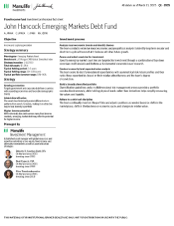 John Hancock Emerging Markets Debt Fund investment professional fact sheet