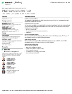 John Hancock Income Fund investment professional fact sheet