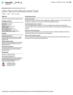 John Hancock Infrastructure Fund investment professional fact sheet