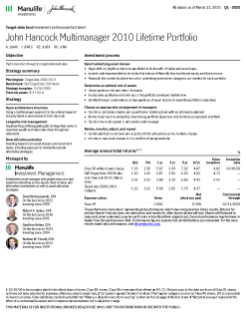 John Hancock Multimanager 2010 Lifetime Portfolio investment professional fact sheet