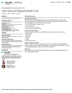 John Hancock Regional Bank Fund investment professional fact sheet