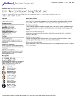 John Hancock Seaport Long-Short Fund investment professional fact sheet
