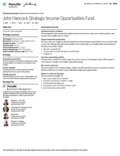 John Hancock Strategic Income Opportunities Fund investment professional fact sheet