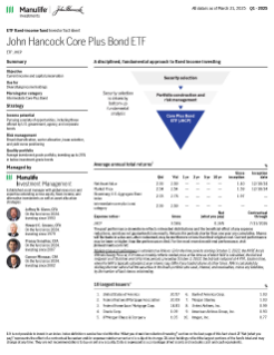  John Hancock Core Plus Bond ETF investor fact sheet