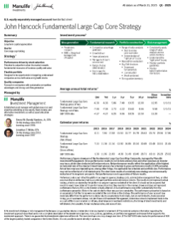 Fundamental Large Cap Core Strategy investor fact sheet