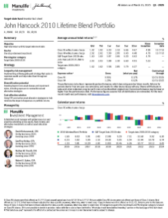 John Hancock 2010 Lifetime Blend Portfolio investor fact sheet