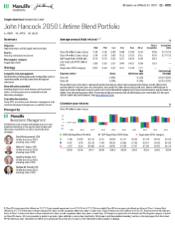 John Hancock 2050 Lifetime Blend Portfolio investor fact sheet