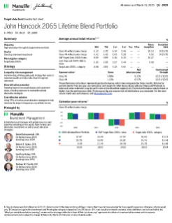 John Hancock 2065 Lifetime Blend Portfolio investor fact sheet