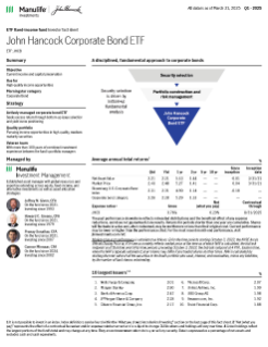 John Hancock Corporate Bond ETF investor fact sheet