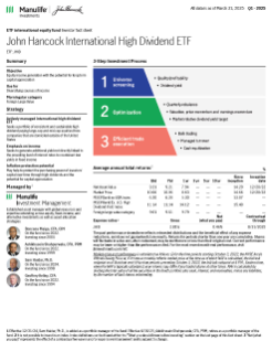 John Hancock International High Dividend ETF investor fact sheet