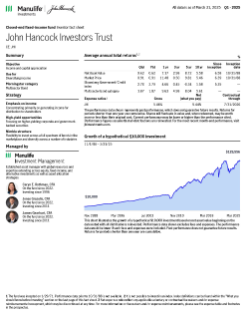 John Hancock Investors Trust investor fact sheet
