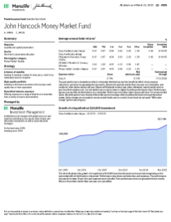 John Hancock Money Market Fund investor fact sheet