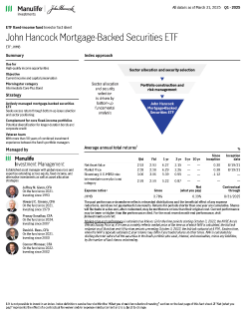 John Hancock Mortgage-Backed Securities ETF investor fact sheet