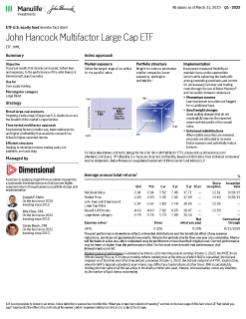 John Hancock Multifactor Large Cap ETF investor fact sheet