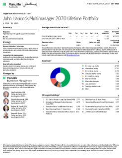 John Hancock Multimanager 2070 Lifetime Portfolio investor fact sheet